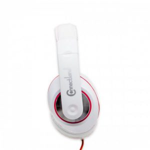 Red Over the Ear Stereo Wired Headphone with In-Line Microphone - SY-AUD63112