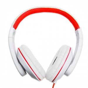 Red Over the Ear Stereo Wired Headphone with In-Line Microphone - SY-AUD63112