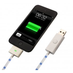 Smart Charger Sync USB Cable with Blue LED Light for iPhone / iPad/ iPod Touch - SY-CAB20146