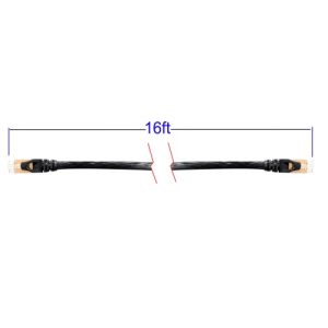 Black 5 Meter CAT7 STP Network Flat Cable - SY-CAB24050