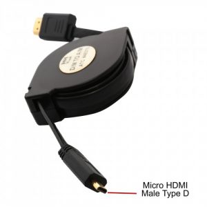 4 ft Retractable HDMI Type A Male to Micro HDMI Type D Male Cable - SY-CAB31030