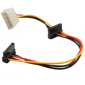 12" Molex to Dual SATA Right Angle Power Cable - SY-CAB40018