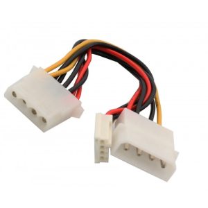 Molex 4-Pin to Molex 4-Pin and Floppy Disk Drive Power Cable - SY-CAB65011