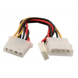 Molex 4-Pin to Molex 4-Pin and Floppy Disk Drive Power Cable - SY-CAB65011