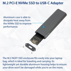 USB-C M.2 M-key SSD External Enclosure - SY-ENC40140