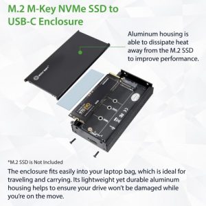 USB-C M.2 M-key SSD External Enclosure - SY-ENC40154