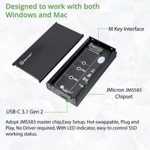 USB-C M.2 M-key SSD External Enclosure - SY-ENC40154