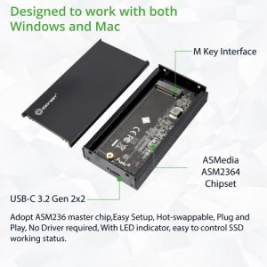 USB-C 3.2 Gen 2x2 M.2 M-key NVME Gen3x4 SSD External Enclosure - SY-ENC40231