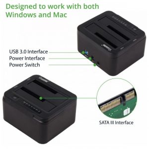 Dual Bay USB 3.0 Docking Station for 2.5" and 3.5" SATA HDD/SSD - SY-ENC50121