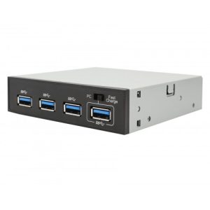 3.5" Drive Bay 4 Port USB 3.0 Hub with One Fast Charging Port - SY-HUB20134