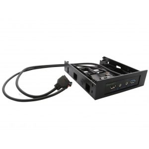 3.5" Floppy Bay 1 Port USB 3.0 1 USB Charge Port with Headphone and Microphone Jack - SY-HUB50096