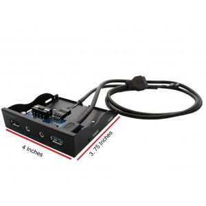 3.5" Floppy Bay 1 Port USB 3.0 1 USB Charge Port with Headphone and Microphone Jack - SY-HUB50096