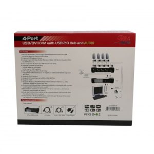 4 Port DVI and USB 2.0 KVM Switch with Audio support - SY-KVM20108