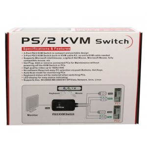 2 Port VGA and PS/2 KVM Switch with Audio support - SY-KVM22001