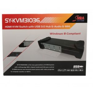 4 Port HDMI 1.3 KVM Switch with USB 3.0, audio and MHL Support - SY-KVM31036