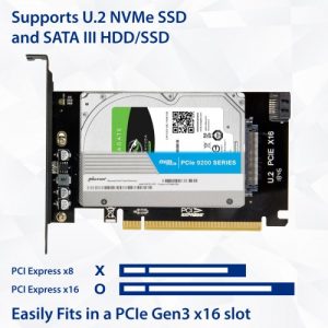 2.5-inch U.2 NVMe drive to PCI Express x16 Slot card or SATA III SSD/HDD PCI Mount - SY-MRA25060