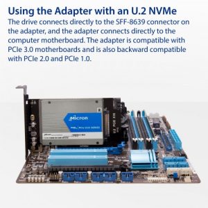 2.5-inch U.2 NVMe drive to PCI Express x16 Slot card or SATA III SSD/HDD PCI Mount - SY-MRA25060