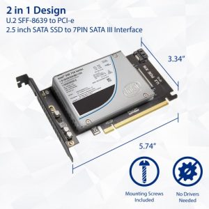 2.5-inch U.2 NVMe drive to PCI Express x16 Slot card or SATA III SSD/HDD PCI Mount - SY-MRA25060