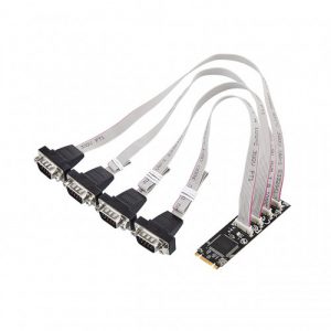 4 Port RS-232 DB9 Serial M.2 B+M Key Controller Card