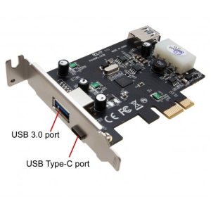 Type C USB 3.0 and Type A USB 3.0 Port PCI-E x1 Card - SY-PEX20203