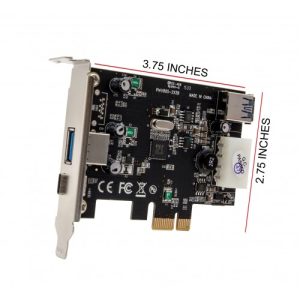 Type C USB 3.0 and Type A USB 3.0 Port PCI-E x1 Card - SY-PEX20203