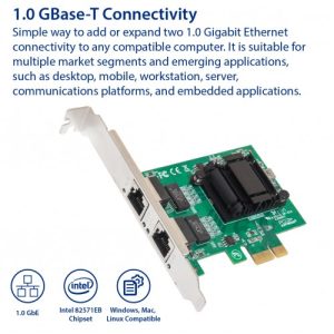 2 Port Gigabit Ethernet PCI-e x1 Network Card