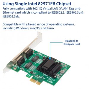 2 Port Gigabit Ethernet PCI-e x1 Network Card