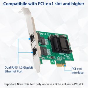 2 Port Gigabit Ethernet PCI-e x1 Network Card