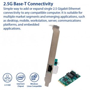 Single Port 2.5 Gigabit M.2 M+B key Ethernet Card NIC