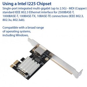 Single Port 2.5 Gigabit Ethernet PCI-e x1 Controller Card NIC