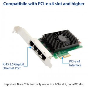 Quad 2.5 Gigabit PCI-e x4 Ethernet Network Card