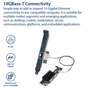 10 Gigabit M.2 M Key Ethernet Network Expansion Card