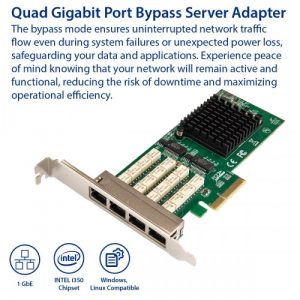 Quad Port Copper Gigabit Ethernet PCI Express Bypass Server Adapter Intel i350-am2 Based