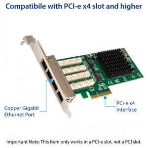 Quad Port Copper Gigabit Ethernet PCI Express Bypass Server Adapter Intel i350-am2 Based