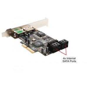 4 Port SATA II PCI-e x4 with Shared 2 Port eSATA II Card - SY-PEX40048