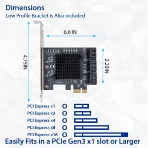 6 Port SATA III to PCIe 3.0 x1 NON-RAID Expansion Card SY-PEX40166