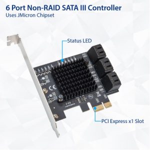 6 Port SATA III to PCIe 3.0 x1 NON-RAID Expansion Card SY-PEX40166