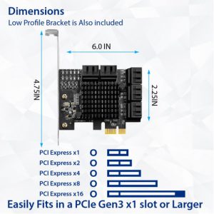 10 Port SATA III to PCIe 3.0 x1 NON-RAID Expansion Card