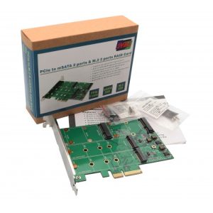 2 Port mSATA and M.2 (NGFF) PCI-E x4 RAID Card - SY-PEX50090