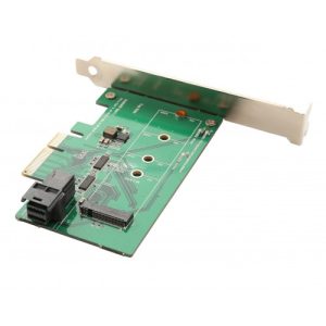 PCIe NVMe SSD U.2 to Mini SAS (SFF-8643) HD Connector and M.2 PCI-e x4 Adapter Card - SY-PEX50097