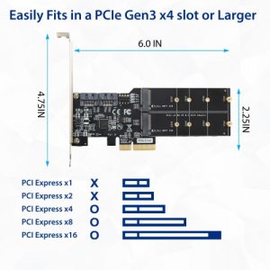 2 M.2 B Key and 2 Port SATA III PCIe 3.0 x4 NON-RAID Expansion Card - SY-PEX50123