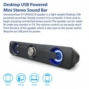 Desktop USB Powered Mini Stereo Sound Bar - SY-SPK20234