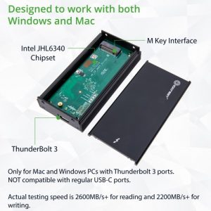 Thunderbolt 3 enclosures for a Single M.2 NVMe SSDs - SY-TDB40155