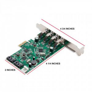 4 Port USB 3.0 and 2 Port SATA III PCI-e 2.0 x1 Card - SD-PEX50064