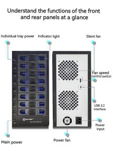 USB 3.2 (10Gbps) Type-C 8 Bay 2.5 Inch and 3.5 Inch SATA Hard Drive External Hard Drive Enclosure - SY-ENC50125